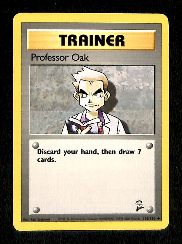 Professor Oak Base Set 2 EX, 124/130 Pokemon Card