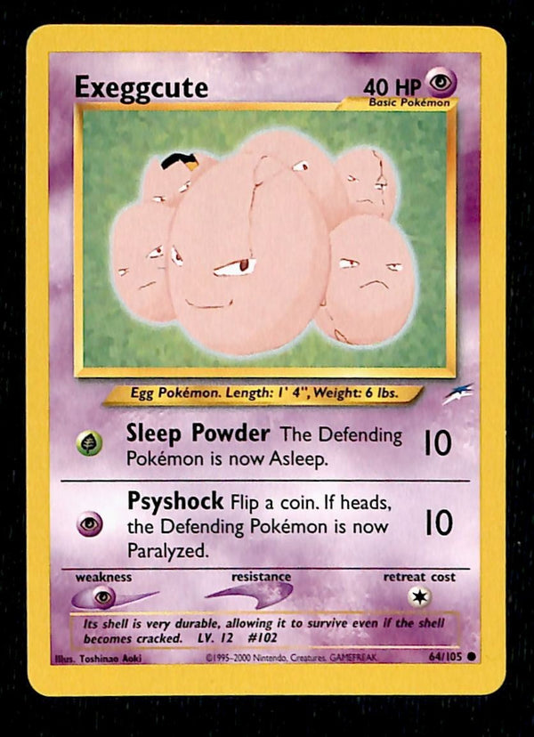 Exeggcute Neo Destiny Unlimited 64/105, NM Pokemon Card