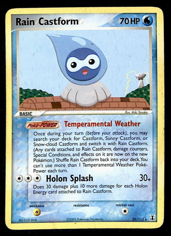 Rain Castform EX Delta Species 26/113, MP Pokemon Card