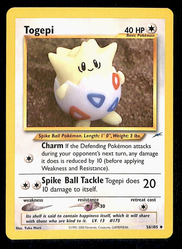 Togepi Neo Destiny Unlimited 56/105, NM Pokemon Card
