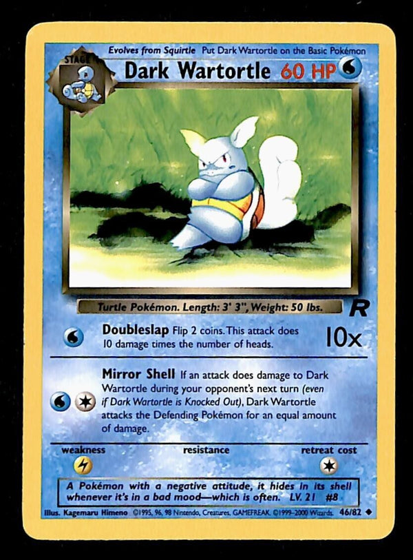Dark Wartortle Team Rocket EX, 46/82 Pokemon Card.