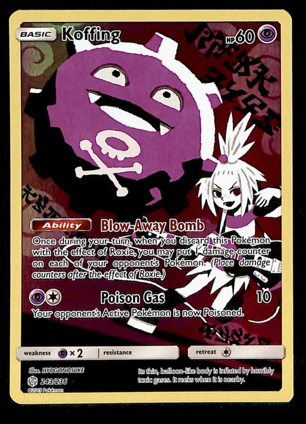 Koffing Full Art Cosmic Eclipse 243/236, NM Pokemon Card