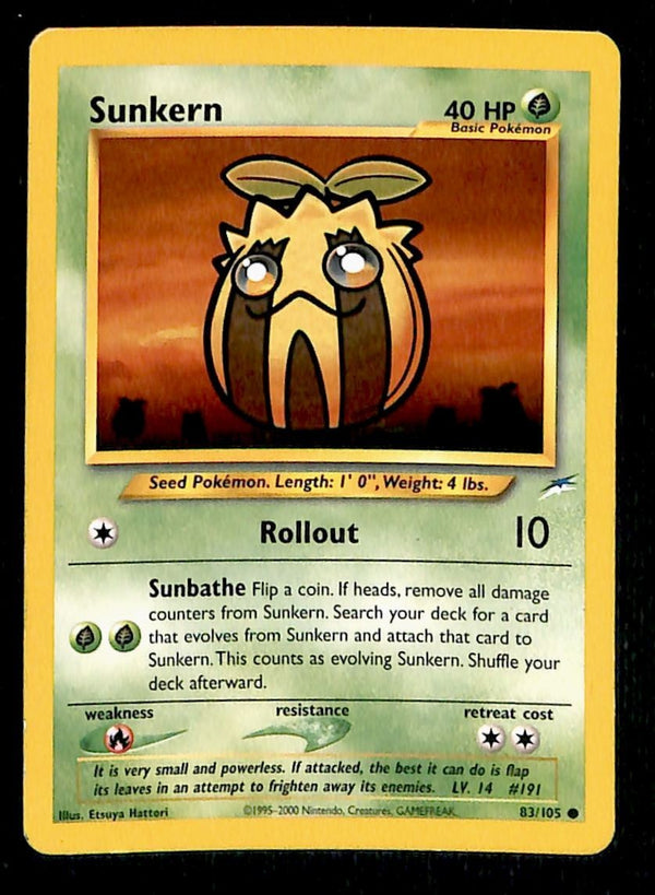 Sunkern Neo Destiny Unlimited 83/105, LP Pokemon Card