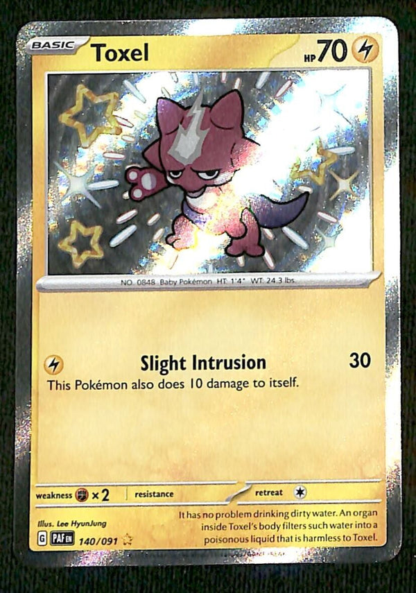 Shiny Toxel Paldean Fates 140/091, NM Pokemon Card