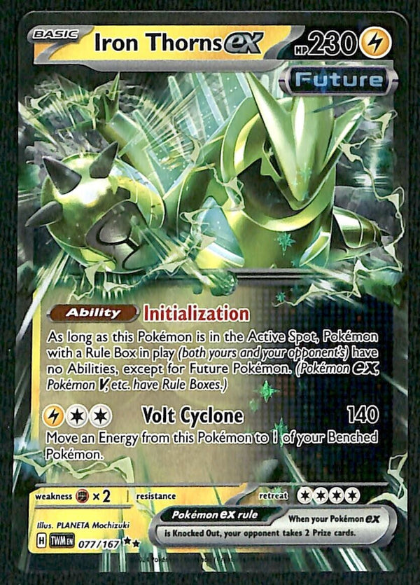 Iron Thorns ex Ultra Rare Twilight Masquerade 077/167, NM Pokemon Card