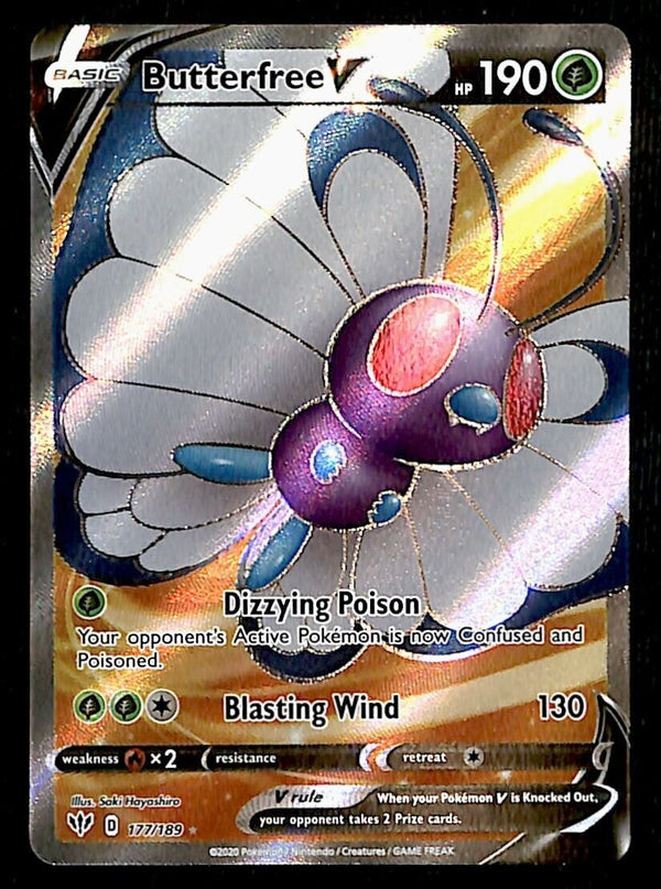 Butterfree V Full Art Darkness Ablaze 177/189, NM Pokemon Card