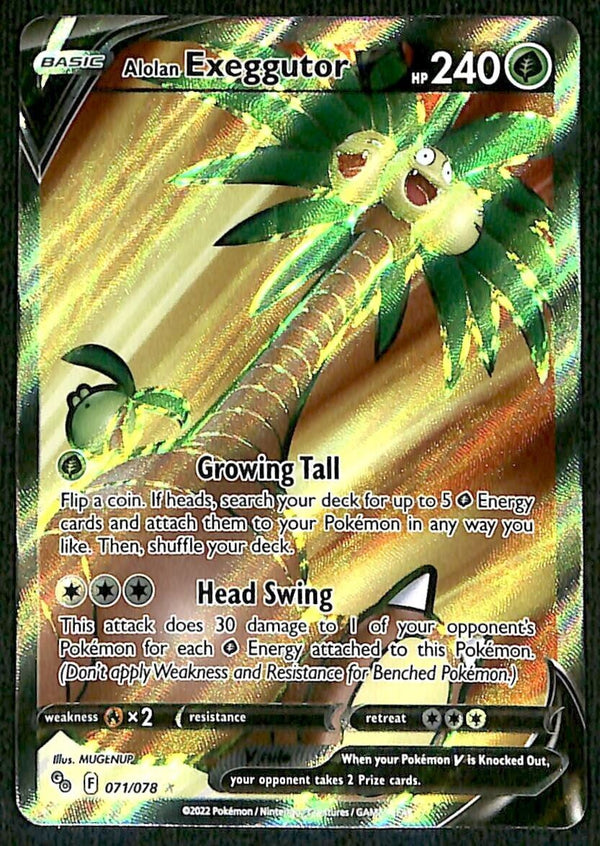 Exeggutor V Full Art Pokemon GO 071/078, NM Pokemon Card