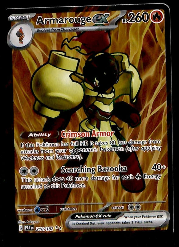 Armarouge ex Full Art Paradox Rift 218/182, NM Pokemon Card