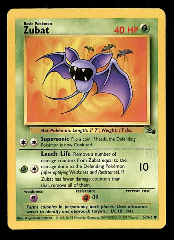 Zubat Fossil NM, 57/62 Pokemon Card