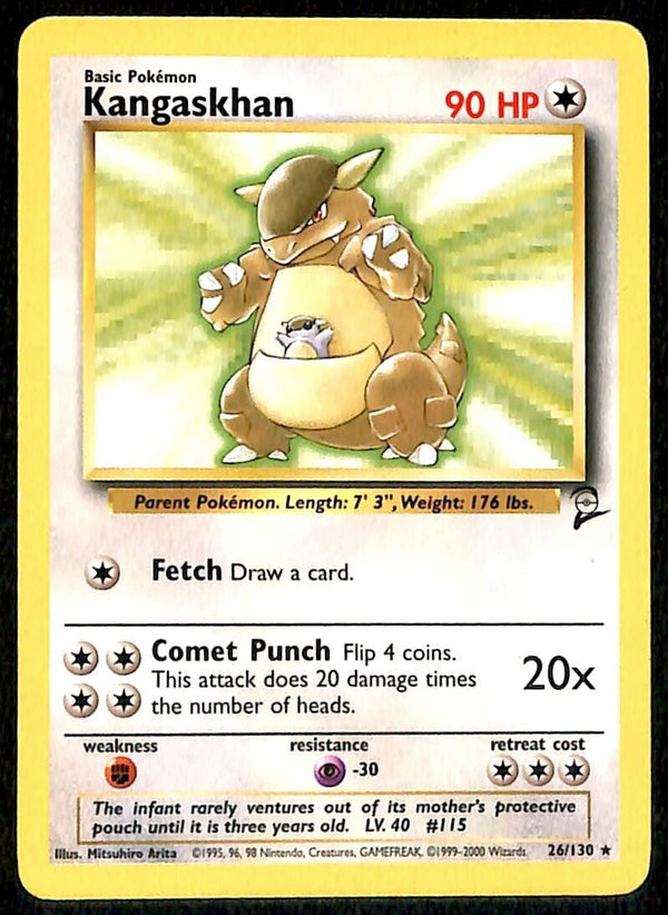 Kangaskhan Base Set 2 EX, 26/130 Pokemon Card