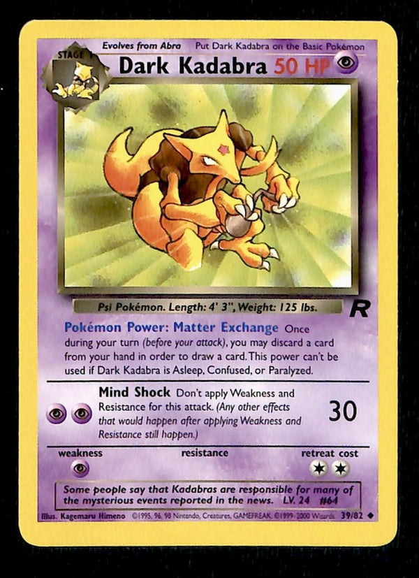 Dark Kadabra Team Rocket 39/82, NM Pokemon Card