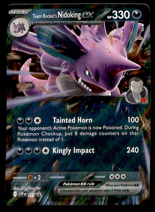 Team Rockets Nidoking EX Black Star Promo SVP 217, NM Pokemon Card