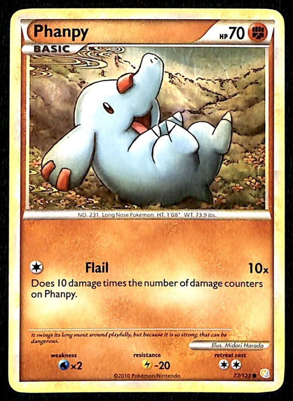 Phanpy Heartgold & Soulsilver NM, 77/123 Pokemon Card