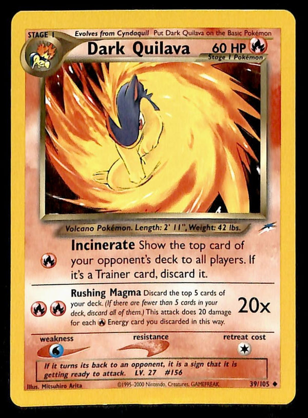 Dark Quilava Neo Destiny Unlimited 39/105, MP Pokemon Card