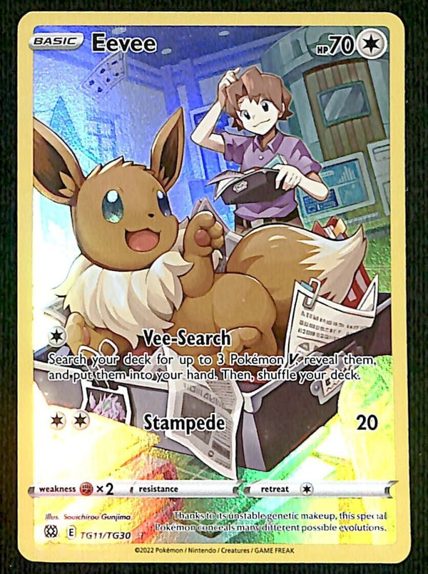 Eevee Trainer Gallery Brillint Stars TG11/TG30, NM Pokemon Card