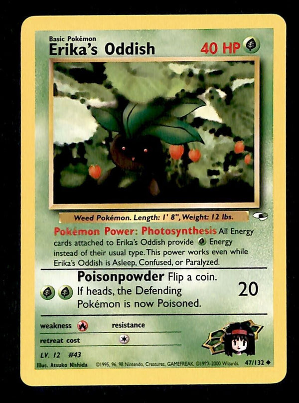 Erika's Oddish Gym Heroes EX, 47/132 Pokemon Card.