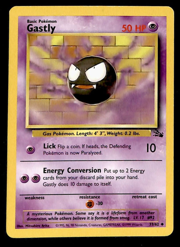 Gastly Fossil LP, 33/62 Pokemon Card
