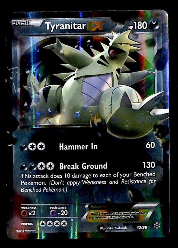 Tyranitar EX Ultra Rare Ancient Origins 42/98, VG Pokemon Card