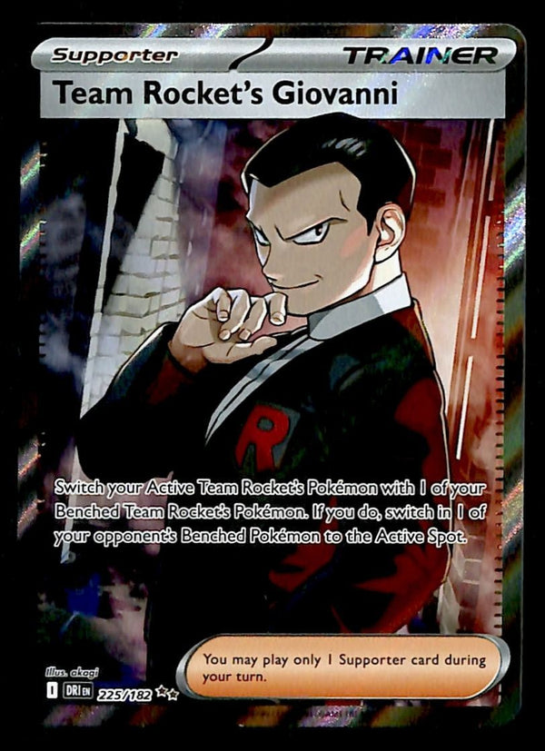 Team Rockets Giovanni Full Art Trainer Destined Rivals 225/182, NM Pok