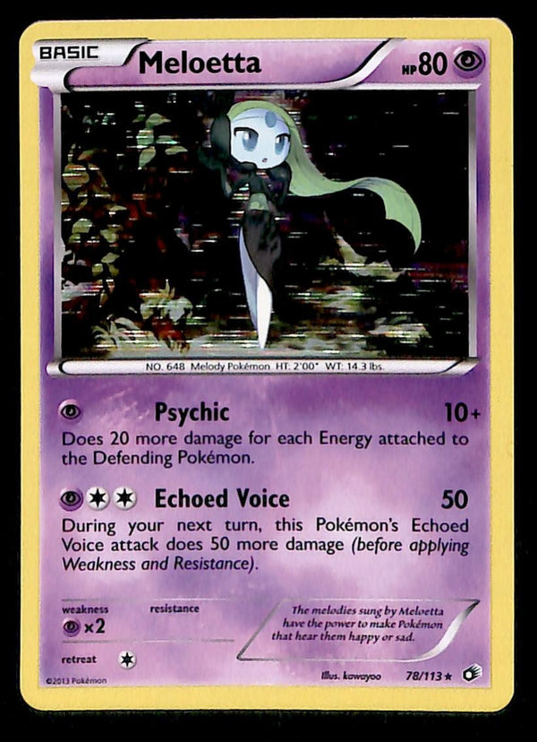 Meloetta Holo Legendary Treasures 78/113, NM Pokemon Card