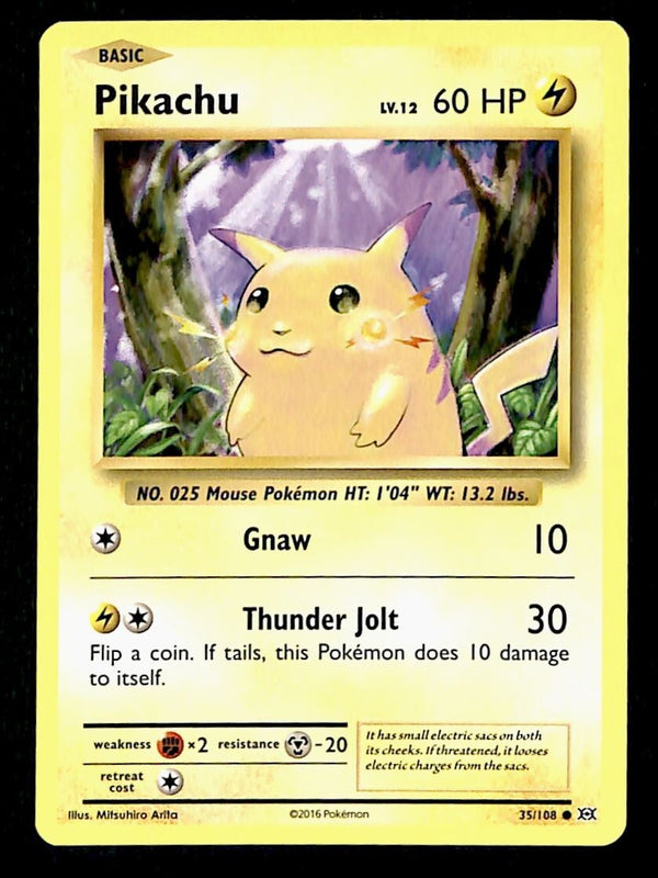 pikachu pokemon card 35 108 Pikachu 2016 XY: Evolutions #035/108 Reverse Holo Price Guide