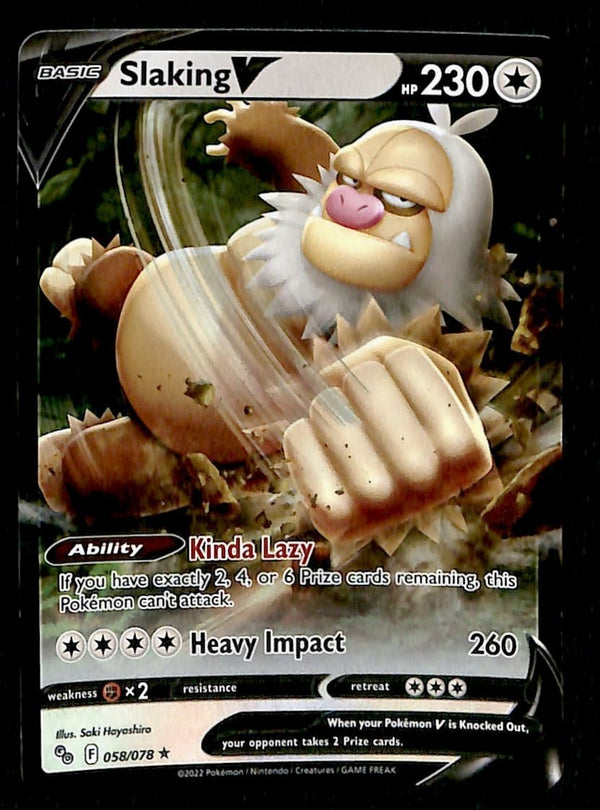 Slaking V Ultra Rare Pokemon GO 058/078, NM Pokemon Card