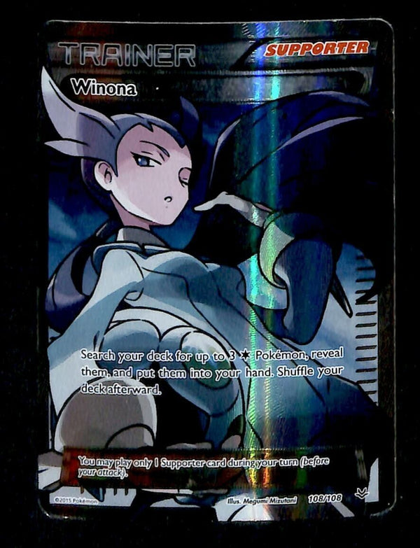 Winona Full Art Trainer Roaring Skies 108/108, PLAYED Pokemon Card