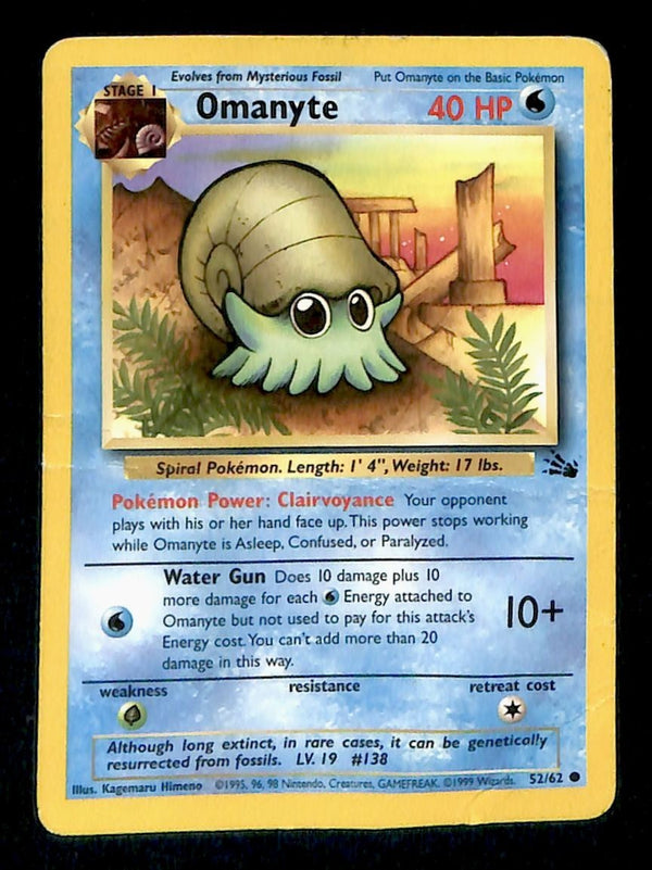 Omanyte Fossil MP, 52/62 Pokemon Card