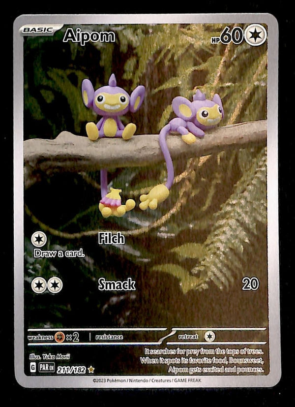Aipom Illustration Rare Paradox Rift 211/182,NM Pokemon Card