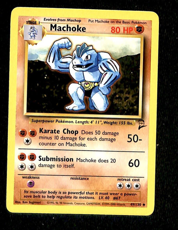 Machoke Base Set 2 EX, 49/130 Pokemon Card