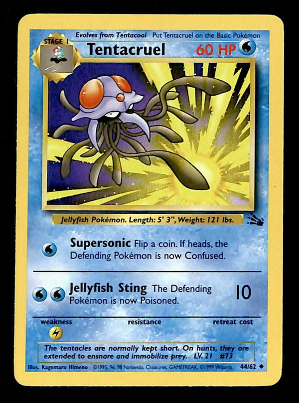 Tentacruel Fossil LP, 44/62 Pokemon Card