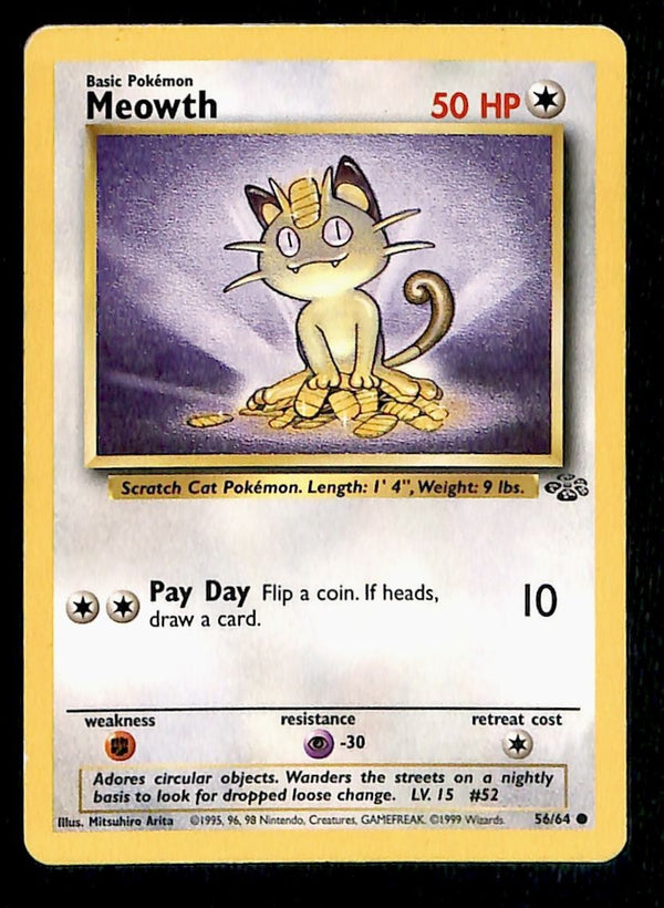 Meowth Jungle LP, 56/64 Pokemon Card
