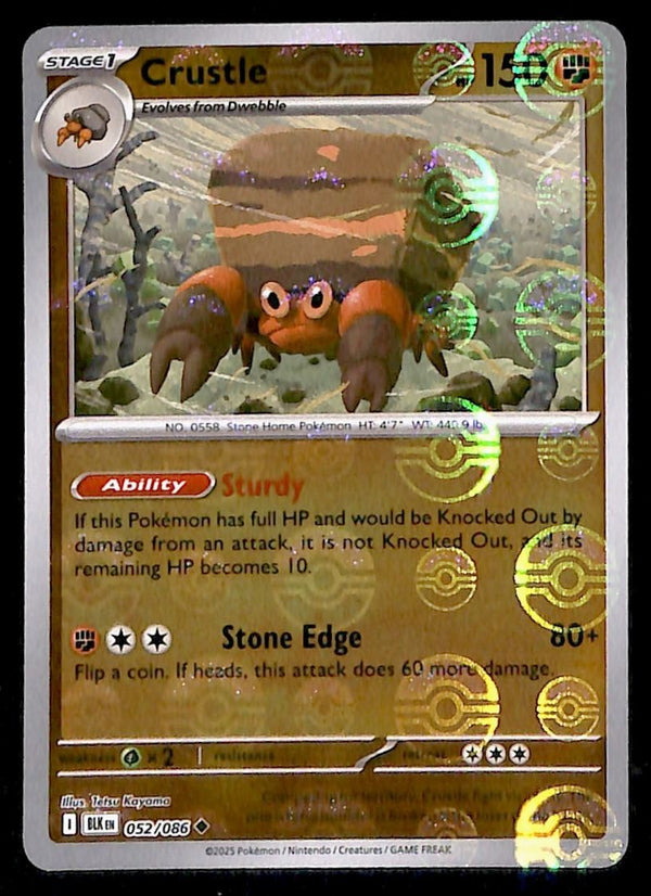 Crustle Pokeball Black Bolt 052/086, NM Pokemon Card