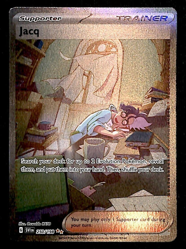 Jacq Full Art Trainer Ultra Rare Scarlet & Violet Bae 250/198, NM Pokemon Card