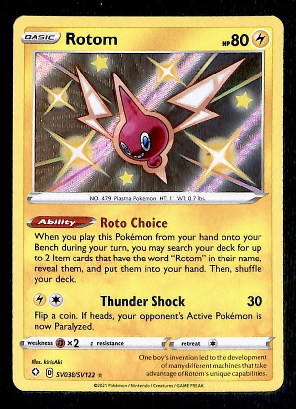 Shiny Rotom Ultra Rare Shining Fates SV038/SV122, NM Pokemon Card