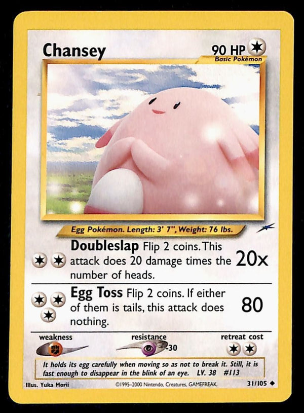 Chansey Neo Destiny Unlimited 31/105, LP Pokemon Card