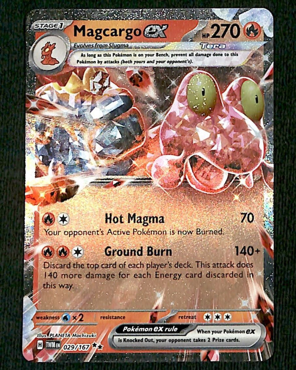 Magcargo ex Ultra Rare Twilight Masquerade 029/167, NM Pokemon Card