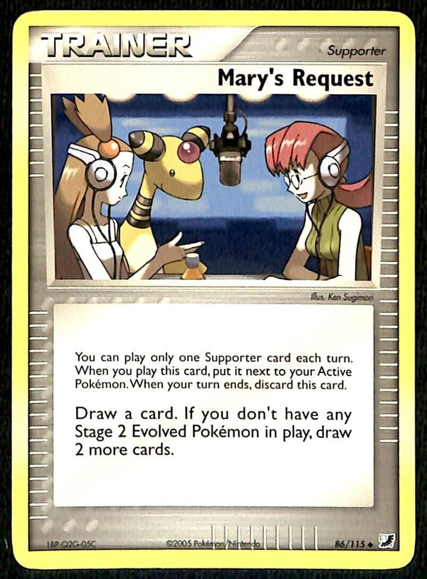 Marys Request Unseen Forces NM, 86/115 Pokemon Card
