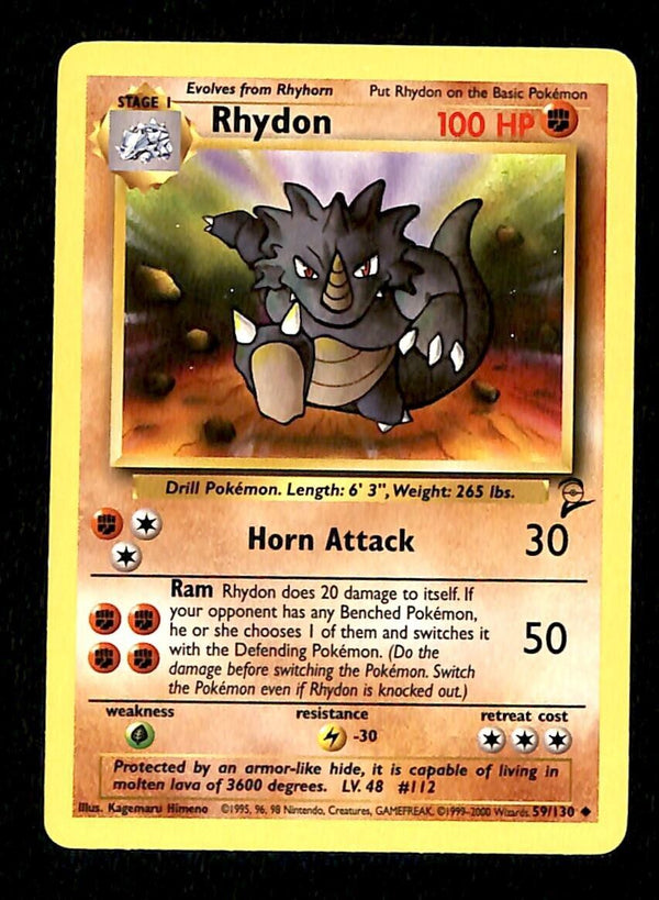 Rhydon Base Set 2 EX, 59/130 Pokemon Card