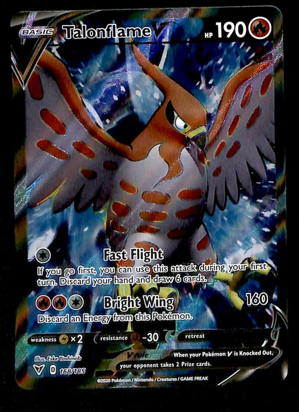 Talonflame V Full Art Vivid Voltage 168/185, NM Pokemon Card