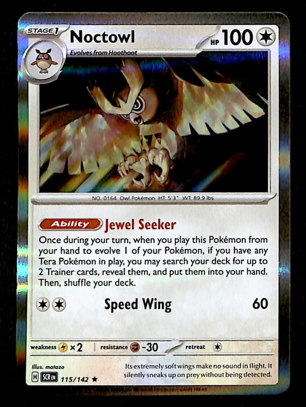 Noctowl Holo Stellar Crown 115/142, NM Pokemon Card