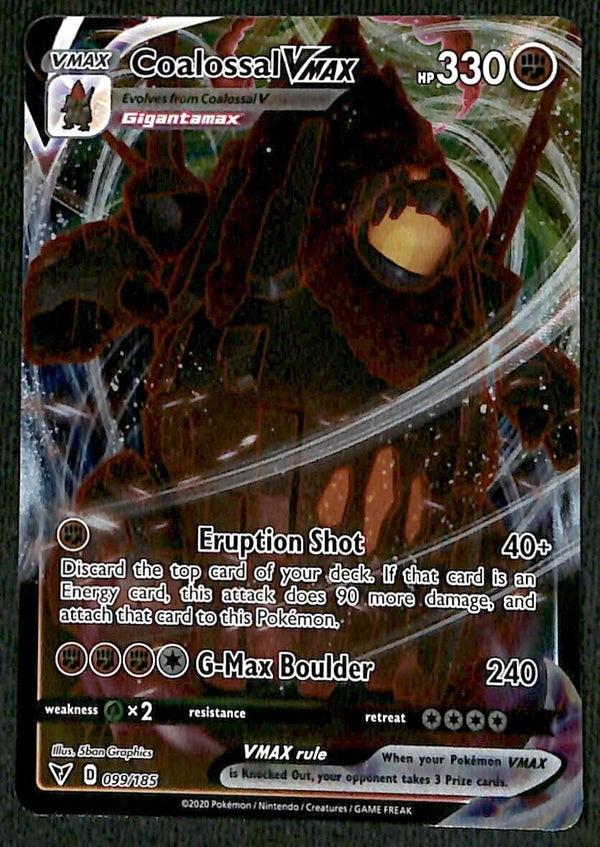 Coalossal Vmax Ultra Rare Vivid Voltage 099/185, NM Pokemon Card