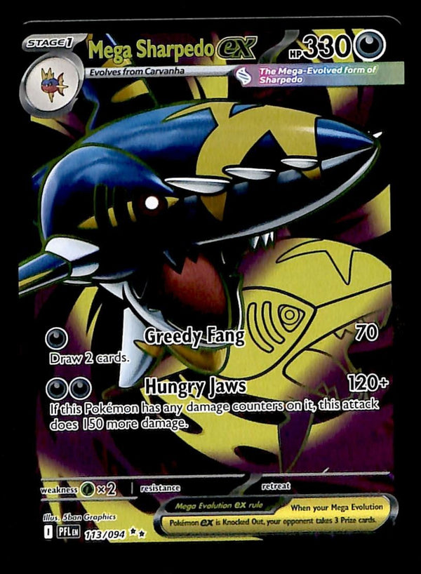 Mega Sharpedo ex Full Art Phantasmal Flames 113/094, NM Pokemon Card