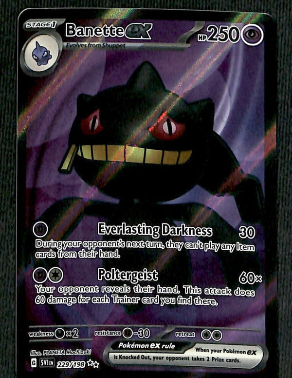 Banette ex Ultra Rare Scarlet & Violet 229/198, NM Pokemon Card