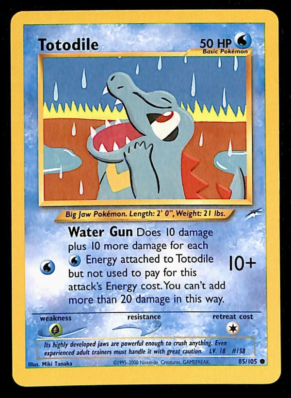 Totodile Neo Destiny Unlimited 85/105, LP Pokemon Card