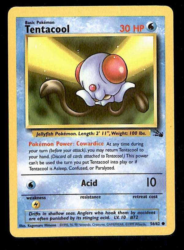 Tentacool Fossil NM, 56/62 Pokemon Card
