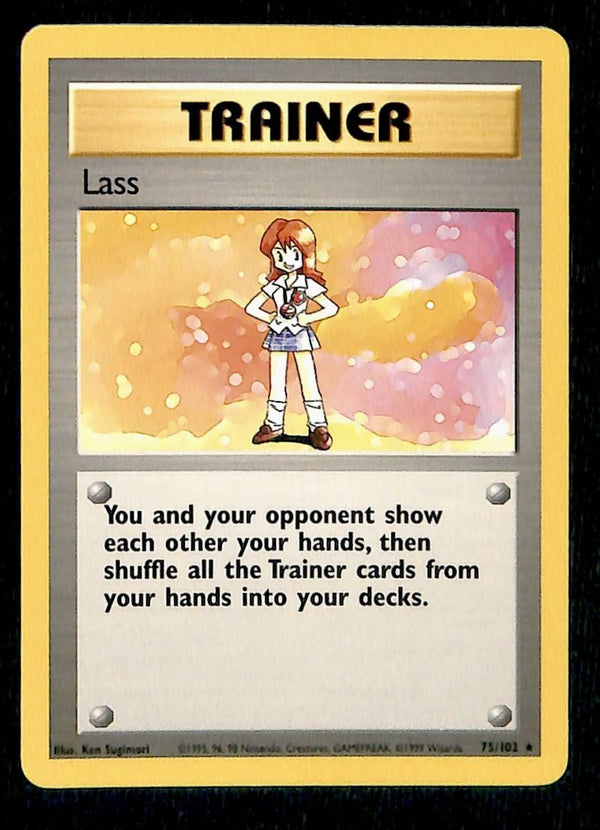 Lass Base Set 1999 Unlimited LP, 75/102 Pokemon Card.