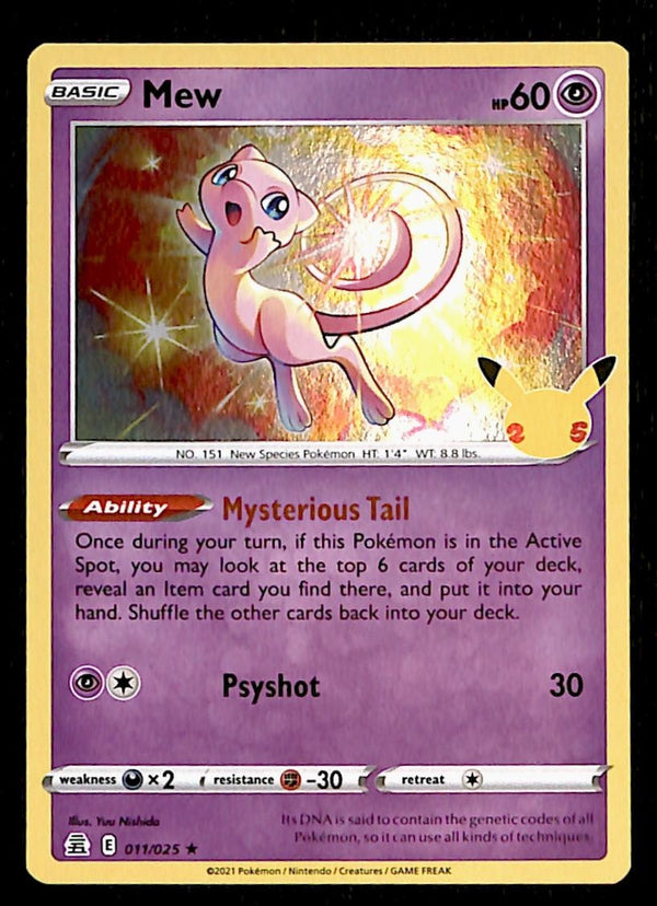 Mew Holo 25th Anniversary Celebrations 011/025, NM Pokemon Card