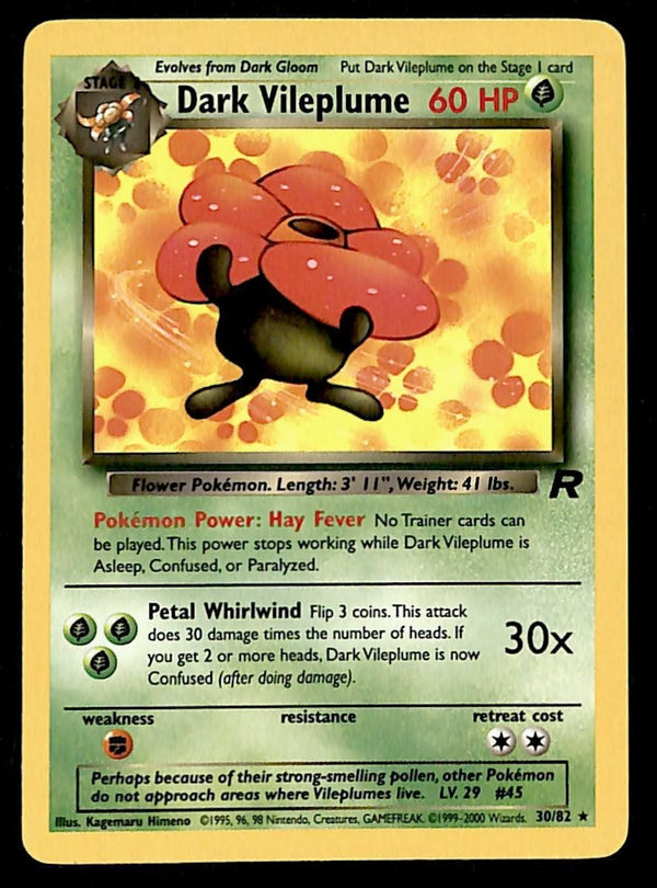 Dark Vileplume Team Rocket 30/82, NM Pokemon Card