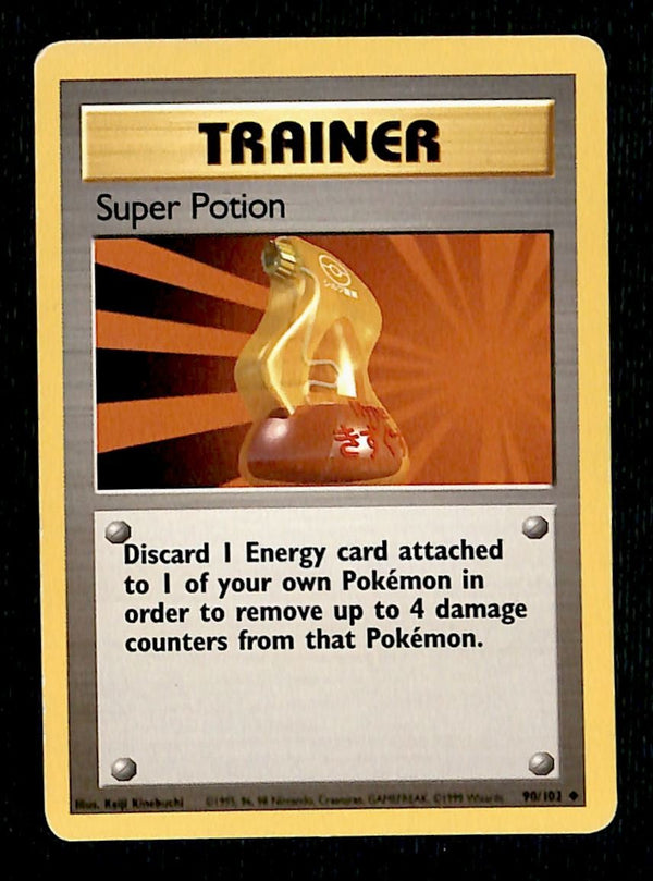 Super Potion Base Set 1999 Unlimited Print LP, 90/102 Pokemon Card.